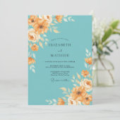 Invitation Mariage à la Floraison de Pêche Sarcelle (Debout devant)
