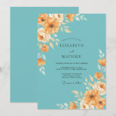 Invitation Mariage à la Floraison de Pêche Sarcelle (Devant / Derrière)