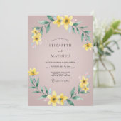 Invitation Mariage à la Floraison Florale Jaune (Debout devant)