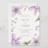 Invitation Mariage à la floraison florale violette (Devant)
