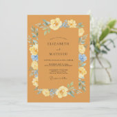 Invitation Mariage à la Floraison Ocre (Debout devant)