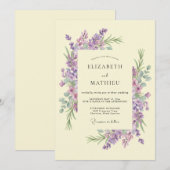 Invitation Mariage à la Floraison Pourpre (Devant / Derrière)