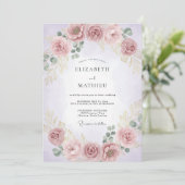 Invitation Mariage à la Floraison Rose Pâle (Debout devant)