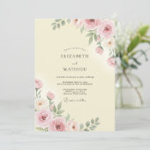 Invitation Mariage à la Floraison Rose Tendre (Debout devant)