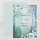 Invitation Mariage à la forêt brumeuse Eucalyptus Mousse de m (Devant / Derrière)