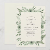 Invitation Mariage à la Fougère de Mousse (Devant / Derrière)