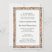 Invitation Mariage à la frontière florale blanc perle classiq (Devant)