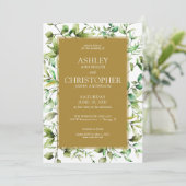Invitation Mariage à la frontière florale rustique classique (Debout devant)