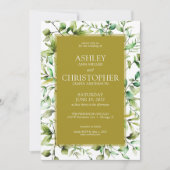 Invitation Mariage à la frontière florale rustique classique (Devant)