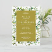 Invitation Mariage à la frontière florale rustique classique (Debout devant)