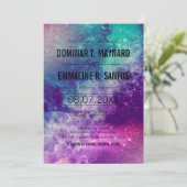 Invitation Mariage à la fumée de galaxie (Debout devant)