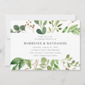 Invitation Mariage à la gouache de verdure (Devant)