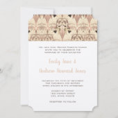 Invitation Mariage à la grecque Colibri Rose Art Déco (Devant)