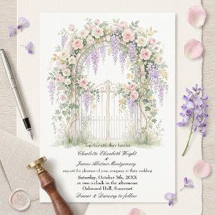 Invitation Mariage à la grille du jardin secret de Wisteria r