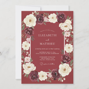 Invitation Mariage à la Guirlande Éthérée de Bourgogne
