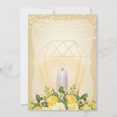 Invitation Mariage à la Lanterne Dorée et Fleur Jaune (Dos)