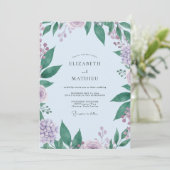 Invitation Mariage à la Lavande, Feuillage d'Eucalyptus (Debout devant)