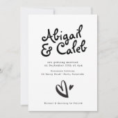 Invitation Mariage à la machine à écrire manuscrite funky (Devant)