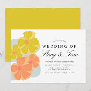 Invitation Mariage à la main pour le cosmos à fleurs printani