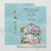 Invitation Mariage à la Maison de Plage (Devant / Derrière)