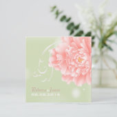 Invitation mariage à la menthe rose de printemps (Debout devant)