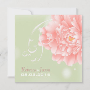 Invitation mariage à la menthe rose de printemps