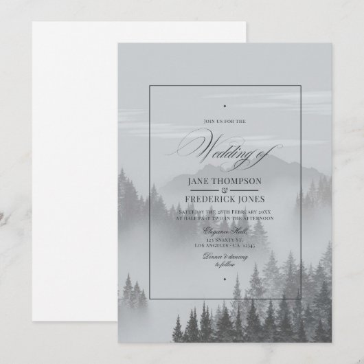 Invitation Mariage à la Montagne (Devant / Derrière)
