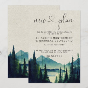 Invitation Mariage à la Montagne   Annonce de mariage reporté