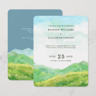 Invitation Mariage à la Montagne Aquarelle