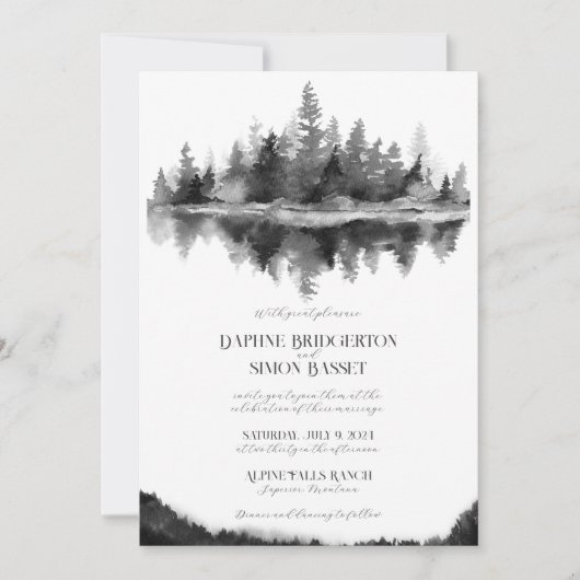 Invitation Mariage à la Montagne Brumeuse (Devant)