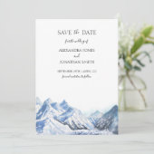 Invitation Mariage à la Montagne Enregistrer la Date (Debout devant)