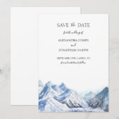 Invitation Mariage à la Montagne Enregistrer la Date (Devant / Derrière)