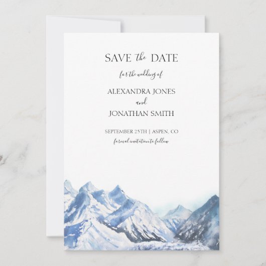 Invitation Mariage à la Montagne Save the Date (Devant)