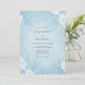 Invitation Mariage à la Pétale Bleu Poudre (Debout devant)