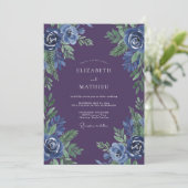 Invitation Mariage à la Petale d'Aquarelle de Prune (Debout devant)