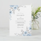 Invitation Mariage à la Petale d'Argent en Acier (Debout devant)