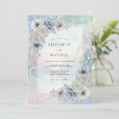 Invitation Mariage à la Pétale d'Argent et Pervenche (Debout devant)