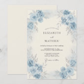 Invitation Mariage à la Petale de Bleuet (Devant / Derrière)