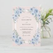 Invitation Mariage à la Pétale de Bleuet Perle (Debout devant)