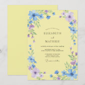 Invitation Mariage à la Pétale de Bleuet Primrose (Devant / Derrière)