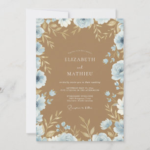 Invitation Mariage à la Petale de Chameau Azur