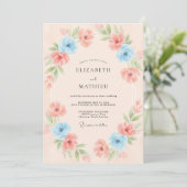 Invitation Mariage à la Petale de Corail Céleste (Debout devant)