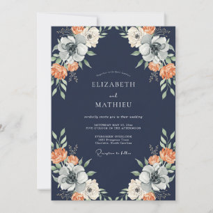 Invitation Mariage à la Petale de Corail de Minuit