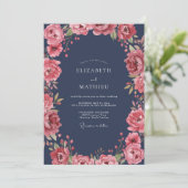 Invitation Mariage à la Pétale de Corail Doux de Minuit (Debout devant)