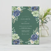 Invitation Mariage à la Petale de Mousse Indigo (Debout devant)