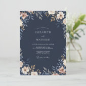 Invitation Mariage à la Pétale de Pêche de Minuit (Debout devant)