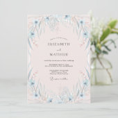 Invitation Mariage à la Pétale de Pervenche Poudrée (Debout devant)