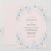 Invitation Mariage à la Pétale de Pervenche Poudrée (Devant / Derrière)