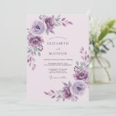 Invitation Mariage à la Pétale de Prune Améthyste Éthérée (Debout devant)