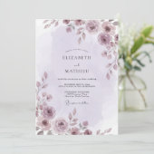 Invitation Mariage à la pétale de prune d'améthyste (Debout devant)